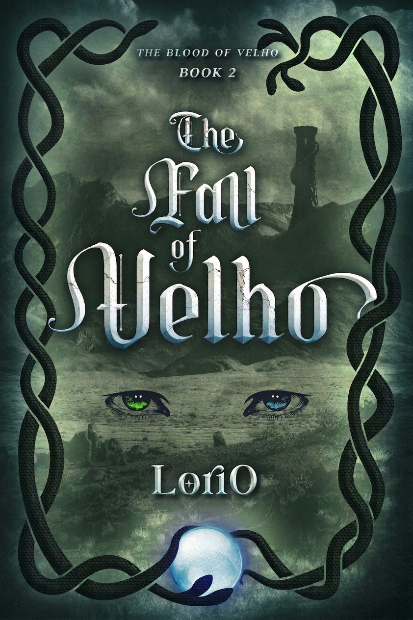 LO_TFOV_Cover_small The image is a book cover for "The Fall of Velho" by Lono, featuring a haunting and mystical design. The title is prominen...